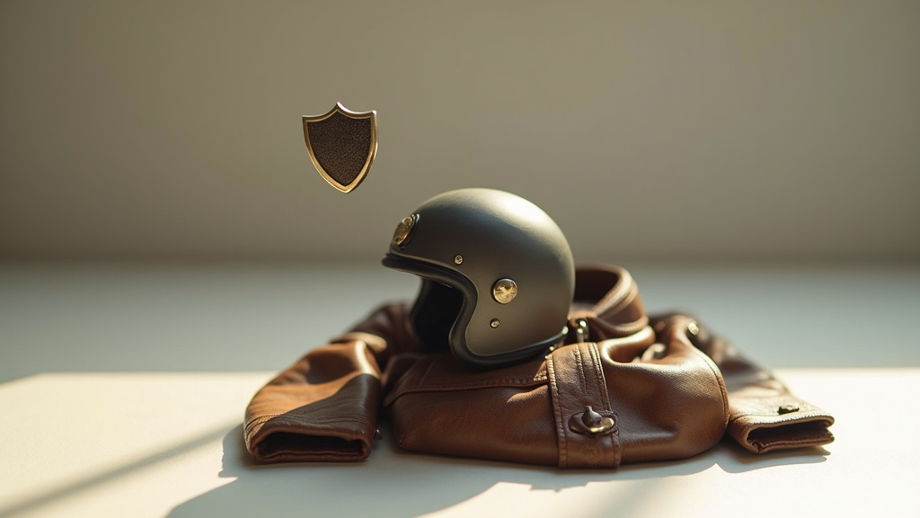 Motard en tenue de cuir sur une route sinueuse avec une moto de sport moderne