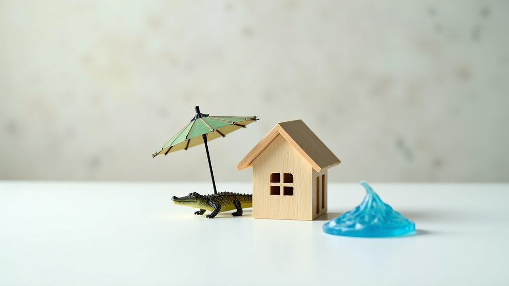 Carte de la Louisiane avec des icônes représentant assurance voyage, santé, habitation et automobile