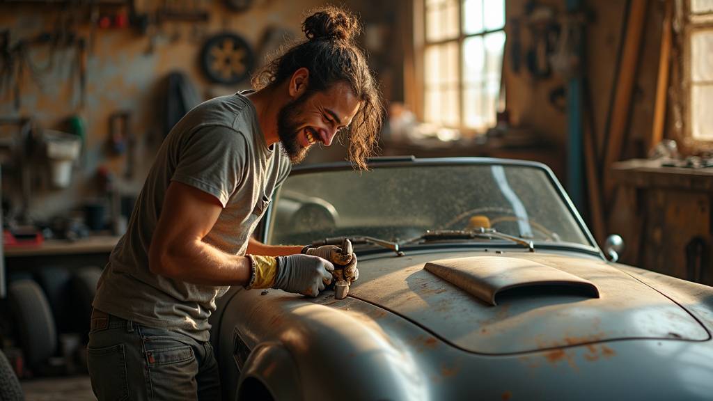 Adyx Clubsport au travail dans son atelier avec des outils automobiles